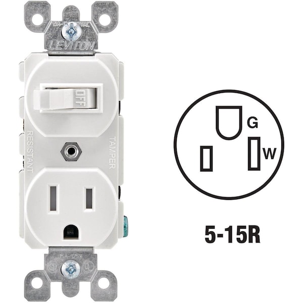 White 15A Commercial Grade Switch & Outlet